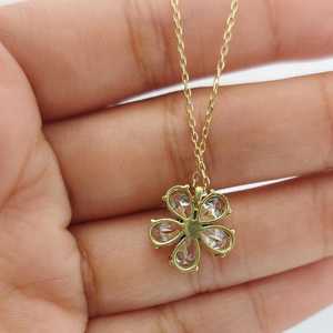 Collar de diamantes de laboratorio con forma de pera de 1.25 quilates, collar de diamantes solitario, joyería de oro macizo, colgante de flor, regalo perfecto - Product Image 5