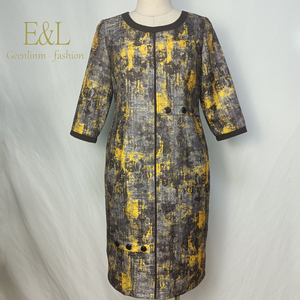 Vestido Casual de Manga Larga para Mujer, Talla Grande 5XL, Color Dorado, Ropa Africana de Oficina para Mujer, Vestidos para Mujer Talla Grande 2021 - Product Image 1