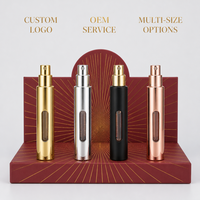 Flacons de parfum vides format voyage 35 ml, 480 pièces, boîte de présentation noire, atomiseur rechargeable, vente en gros, logo personnalisé