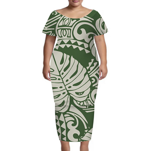 Conjunto Puletasi personalizado a pedido, vestidos Tonga Samoan, diseño estampado de talla grande, vestido de mujer, vestido de graduación de manga corta, conjunto de dos piezas - Product Image 2