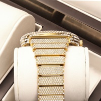 Montre à quartz unisexe de luxe avec boîtier en alliage diamanté, cadran à aiguilles tendance, étanche 10M, coffret cadeau