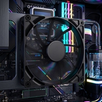 Ventilateur de refroidissement pour boîtier PC RGB 120 mm avec dissipateur thermique en plastique, roulement à billes, 21 dBA, silencieux, haut débit d'air pour PC de jeu