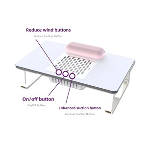 Table de manucure portable et élégante avec aspirateur super réglable et coussin repose-main à mémoire de forme - Product Image 5