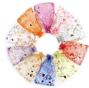 Bolsas de Organza Doradas con Cordón para Joyería, Bolsitas de Regalo, Bolsas de Organza para Dulces, Bodas y Fiestas, Venta al Por Mayor - Product Image 1