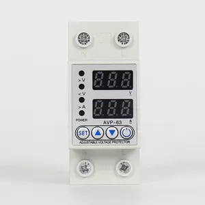 Home Usage 63A 220V Dual Display Voltage Protector Adjustable Over Under Voltage Protector Electric Power Protector 50HZ