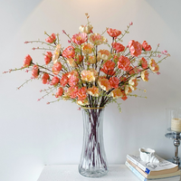 Arreglo Floral de Flores Artificiales de Espuma en Forma de Mariposa Rosa para Sala de Estar, Mesa de Comedor, Boda, Flores de Seda