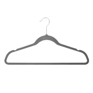 Custom Wholesale Velvet Clothes Hangers Black White Non-slip Suit Coat Pants Fabric Flocked Hangers