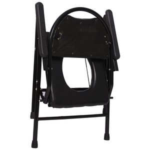 Chaise pliante avec cadre en acier noir et siège rembourré pour personnes âgées et femmes enceintes, usage hospitalier - Product Image 3
