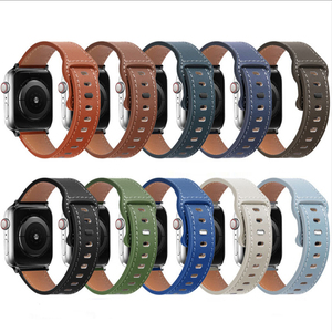 Bracelet de montre intelligent de luxe bracelet en cuir pour <span class=keywords><strong>Apple</strong></span> <span class=keywords><strong>Watch</strong></span> 49 <span class=keywords><strong>45</strong></span> 44MM boucle de remplacement bande de ceinture pour Iwatch 7 <span class=keywords><strong>SE</strong></span> 6 5 4 3 2 1 - Product Image 2