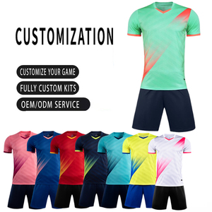 Maglia da <span class=keywords><strong>Calcio</strong></span> Personalizzata in Poliestere con Stampa a Trasferimento Termico, Stile <span class=keywords><strong>Top</strong></span>, Uniforme da Allenamento per Uomo, Estiva, ad Asciugatura Rapida, Traspirante, con Scollo a V - Product Image 1