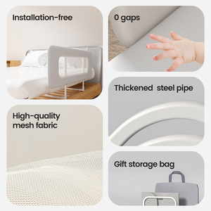 Barrière <span class=keywords><strong>de</strong></span> <span class=keywords><strong>lit</strong></span> <span class=keywords><strong>pour</strong></span> bébé sans outil, installation sans perçage, hauteur <span class=keywords><strong>de</strong></span> 40 cm, réglable sur 19 positions, couleurs et styles personnalisés - Product Image 5