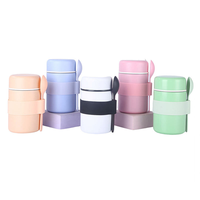 Portable Vide Insulatde Boîte À Lunch 400ml Double Paroi En Acier Inoxydable Pot De Nourriture Conteneur De Stockage Boîte Soupe Tasse Ensemble Avec Cuillère