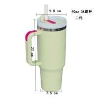 Vaso Térmico de Gran Capacidad de 40 oz con Asa, Doble Pared, Aislado al Vacío, para Viajes en Auto, para Cerveza o Café