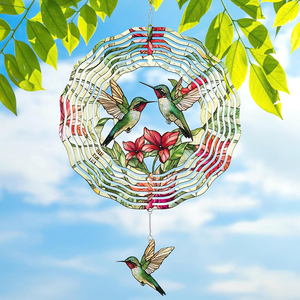 Molinetes de Viento de Acero Inoxidable, Escultura de Pájaro, Decoración de Jardín, Adorno Colgante para Interiores y Exteriores, Regalo de Cumpleaños o Día de la Madre para Abuela - Product Image 1