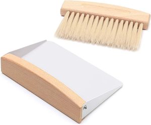 Mini Broom and Dustpan Set Wood <strong>Hand</strong> Broom with Natural Horsehair Bristles Whisk Broom <strong>Brush</strong> - Product Image 4
