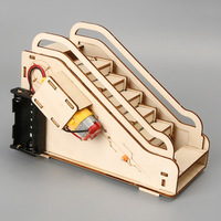 Elektrischer Holz-Rolltreppe-Wissenschafts-Mini-Projekt-Bausatz: Förderband-Technologie-Aufzug DIY Handgemachtes Experimentiermaterial 335x60mm