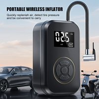 Tragbare Elektrische Reifenluftpumpe Auto Tragbare Mini-Autoluftpumpe LED Digitaler Reifenkompressor Kabelloser Reifenfüller