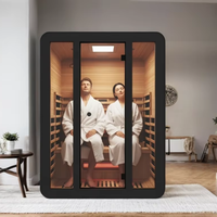 Salle de sauna de haute qualité avec chauffages infrarouges lointains, sauna sec avec matériaux en bois de cèdre rouge et de pruche