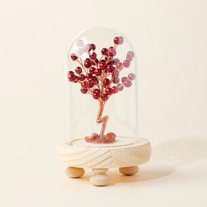 Arbre à argent <span class=keywords><strong>en</strong></span> perles de cinabre <span class=keywords><strong>en</strong></span> gros avec cloche <span class=keywords><strong>en</strong></span> <span class=keywords><strong>verre</strong></span>, ornement fait à la main, bonsaï <span class=keywords><strong>en</strong></span> cristal, base <span class=keywords><strong>en</strong></span> bois pour cadeau du Nouvel An chinois - Product Image 4