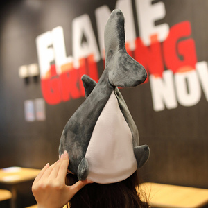 Chapeau en peluche amusant Requin, Baleine blanche, Orca avec queue mobile et musique, pour Halloween, fête, cosplay, cadeau, vente en gros, personnalisé, OEM - Product Image 3