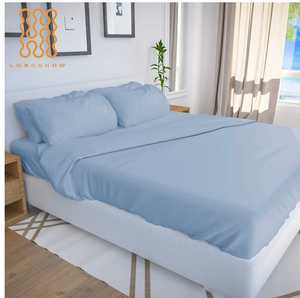 Bán buôn Hữu Cơ tre Lyocell Sheets Oeko-Tex 100% mềm mại và in gối trường hợp trong bầu trời màu xanh và sâu màu xanh cho mùa hè - Product Image 4