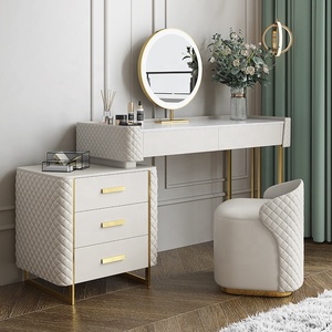 Tocador de madera de lujo de alta gama, mueble <span class=keywords><strong>con</strong></span> <span class=keywords><strong>espejo</strong></span>, conjunto de mesa - Product Image 1