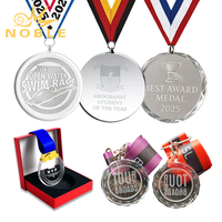 Noble cristal verre prix médaille Souvenir prix boîte-cadeau emballage médailles vierges Plaques