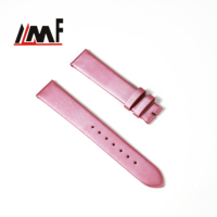 Bracelet de montre de luxe en cuir de veau satiné pour femme, multi-tailles, rose, doux, lisse, élégant, bracelet de remplacement avec boucle en caoutchouc, tannage végétal