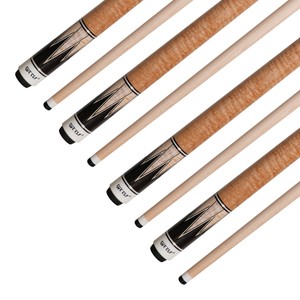 Cueelf Bâton de Queue de Carambole en Bois Bouclé Massif 3/8*8 <span class=keywords><strong>Tacos</strong></span> à Joint 142cm Pointe 12mm Manche en Bois d'Érable - Product Image 2