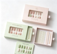 Boîte cadeau en carton personnalisée avec fenêtre et ruban, idéale pour l'emballage de faux ongles et les produits cosmétiques, vente en gros