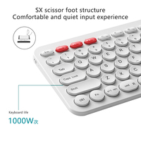 Clavier Ergonomique Silencieux Ultra Fin Sans Fil 2.4G Double Bluetooth pour iPad Téléphone Tablette PC Android IOS Windows