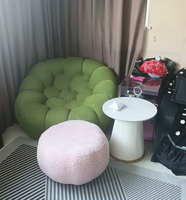 Chaise à dossier en bois Sherpa pour une place Fauteuil de salon Tatami paresseux sur le thème de la citrouille Canapé de balcon