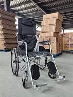 Silla de Ruedas Plegable Manual de Acero Inoxidable de Alta Calidad para Uso Hospitalario y Recuperación, Marca Medco