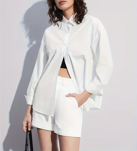 กางเกงขาสั้นสีขาวเอวสูงสไตล์ลำลองแฟชั่นสำหรับผู้หญิง คอลเลคชั่นใหม่ประจำฤดูร้อนปี 2025 - Product Image 4