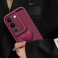 Coque de téléphone 3D en forme de cœur, design populaire, pour Galaxy S24 ultra S23 Plus A54 A53 A52 A51, texture givrée, antichoc, protection mobile