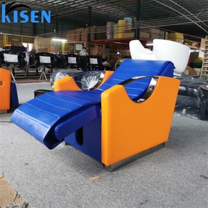 Kisen High <b>End</b> Quality Luxury Modern Hair Salon Furniture Shampoo <b>Bed</b> Chair with Backwashing Bowl for Sale - Product Image 5