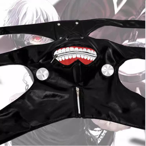 Disfraz de Tokyo Ghoul Kaneki Ken para hombre, conjunto de pantalones cortos con capucha negra, traje de juego de rol de Anime, verano 2023 - Product Image 5
