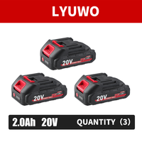 LYUWO Lot de 2 batteries de rechange rechargeables au lithium-ion 21V avec indicateur de niveau de charge, garantie 1 an pour perceuses et meuleuses sans fil