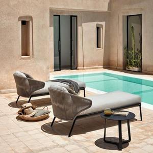 Modern Hotel Pool <b>Chaise</b> <b>Lounge</b> Outdoor Furniture Beach Villa Sun Bed Rope Balcony Aluminium Sun Loungers - Product Image 3