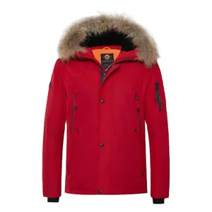 Corhigh yüksek sıcak kış Parka erkek ceket uzun boy gerçek kürk Hood erkek ceketler yastıklı polar marka bezler