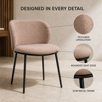 Chaises de café, chaise asymétrique à dossier enveloppant avec revêtement en bouclette pour hôtel, café, bistrot, restaurant, salon, sushis, cantine japonaise