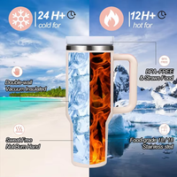Gobelet isotherme en acier inoxydable à double paroi avec logo personnalisé, 20 oz, 30 oz, 40 oz, tasse à café de voyage, gobelet avec poignée