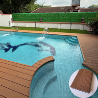 Panneaux de terrasse en bois composite WPC certifiés CE, antidérapants, pour l'extérieur, au bord de la piscine, pour jardin et terrasse