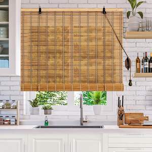 Tirai karbon pelindung UV untuk jendela, gorden kasa bambu perlindungan UV mudah dipasang dalam dan luar ruangan - Product Image 3