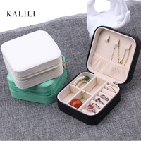 Petite boîte à bijoux monocouche, pour boucles d'oreilles, rangement, accessoires de voyage, bagues, sac à main