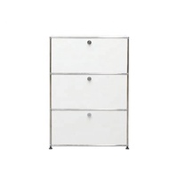 Moderno y Lujoso Mueble de Almacenamiento Modular de 3 Niveles de Acero Inoxidable Estilo Bauhaus, Aparador para Sala de Estar, Hogar u Hotel