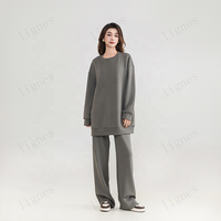 Ensemble pantalon et haut pour femmes musulmanes, style décontracté, en polyester avec cordon de coton, vente en gros