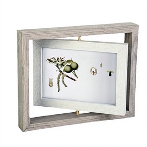 Modern Rotating Movable DIY Desktop <b>Floating</b> Photo <b>Frame</b> with Die Cutting Printing Waterproof Wood Material for Home Decoration - Product Image 4
