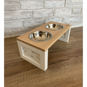 Meilleurs bols indiens surélevés en bois pour animaux de compagnie avec double mangeoire à nourriture et à eau pour chien et chat - Product Image 1