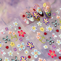Nouveaux autocollants pour ongles 5D en relief TSZS, motifs floraux printaniers, marguerites, lys, roses, décorations ultra-fines pour manucure